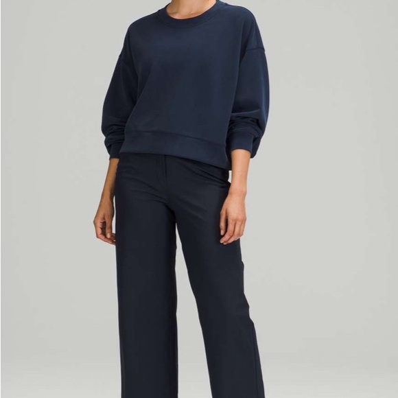 lululemon athletica Pants - Lululemon City Sleek 5 Pocket Wide-Leg High Rise 7/8 Length Pant Navy Size 32